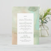 Waterverf Zacht paasstrand bruiloft Menu (Staand voorkant)