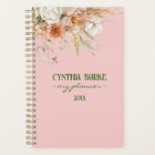 Waterverf Zachte Blush Roze Bloemen Spiraalplanner Planner (Voorkant)