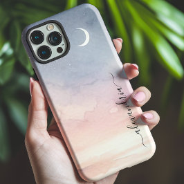 Waterverf Zachte Halve Maan met naam