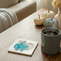 Waterverf Zachte Herfst Blauwe Pompoen