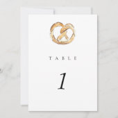 Waterverf Zachte Pretzel 5x7" Trouwtafel nummer (Voorkant)