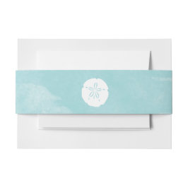 Waterverf Zand Dollar Belly Band Uitnodigingen Wikkel