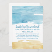 Waterverf Zand en Zee Bachelorette Weekend Kaart (Voorkant / Achterkant)