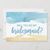 Waterverf Zand en Zee... zal je mijn Bridesmaid zi Kaart (Voorkant)