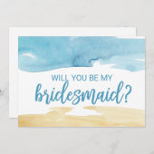 Waterverf Zand en Zee... zal je mijn Bridesmaid zi Kaart (Voorkant / Achterkant)