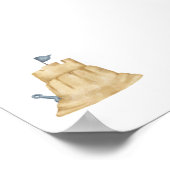 Waterverf zandkasteel print (Hoek)