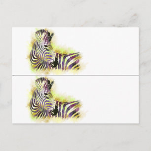 Waterverf Zebra-bladwijzers Briefkaart