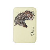 Waterverf zebra hoofddecoratie badmat (Voorkant Verticaal)