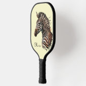 Waterverf zebra hoofddecoratie pickleball paddle (Links)