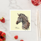 Waterverf zebra hoofddecoratie servet (Insitu)