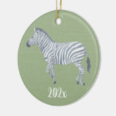 Waterverf Zebra  Keramisch Ornament (Links)
