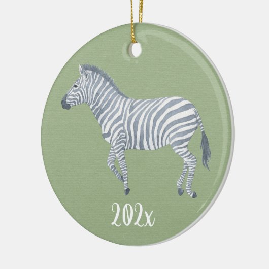 Waterverf Zebra Keramisch Ornament (Links)
