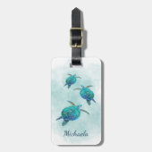 Waterverf Zee Bagagelabel (Voorkant verticaal)