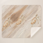 Waterverf Zee Draaikrokken op het strand Zee Ocean Sherpa Deken (Voorkant (horizontaal))