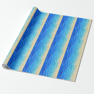Waterverf zee en strand uitzicht. cadeaupapier