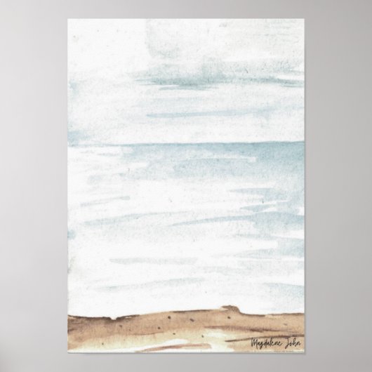 Waterverf zee in lichte kleuren poster (Voorkant)
