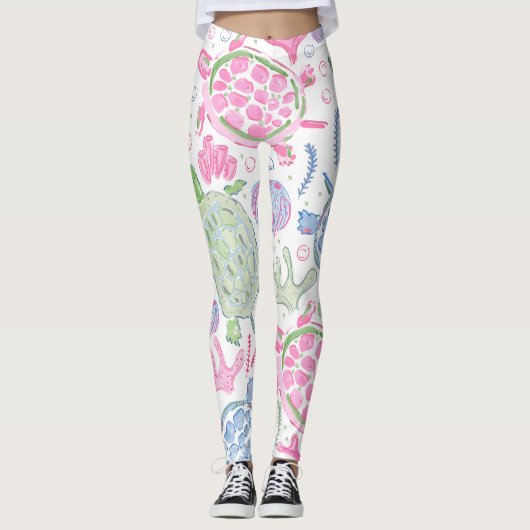 Waterverf Zee Leggings (Voorkant)