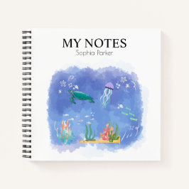 Waterverf Zee leven gepersonaliseerd Notitieboek