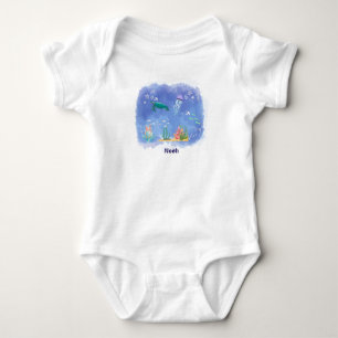 Waterverf Zee leven gepersonaliseerd Romper