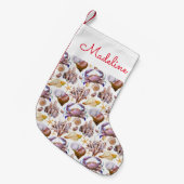 Waterverf Zee Life | Jouw namen toevoegen Kleine Kerstsok (Voorkant (Hangend))