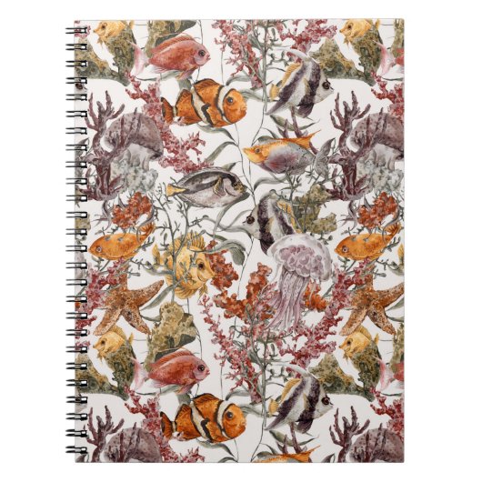 Waterverf Zee Life Patroon 2 Notitieboek (Voorkant)