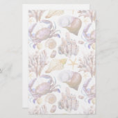 Waterverf Zee Life Patroon 4 Briefpapier (Voorkant / Achterkant)