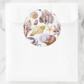 Waterverf Zee Life Patroon 4 Ronde Sticker (Tas)