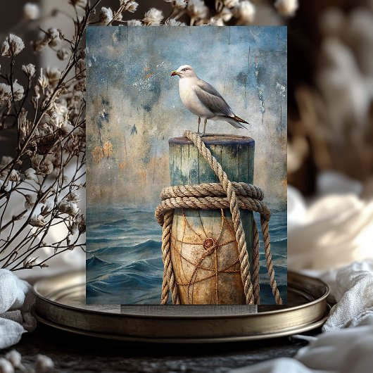 Waterverf zee maritieme Glarus meeuw Tissuepapier