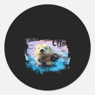 Waterverf Zee otter die houdt van otters Ronde Sticker