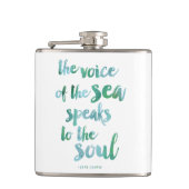Waterverf Zee Quote Flask Heupfles (Voorkant)
