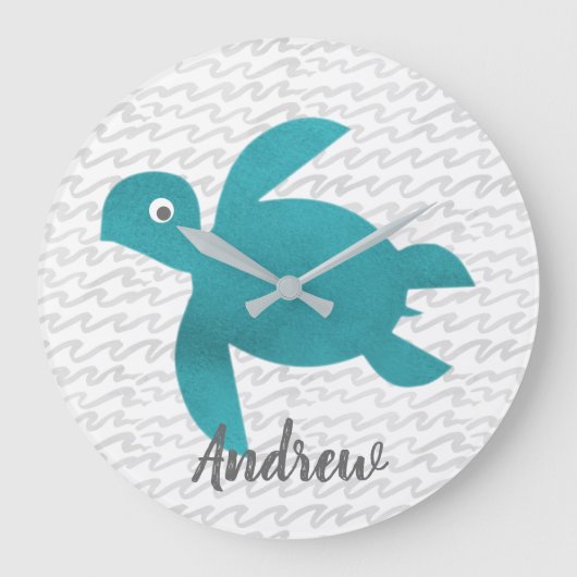 Waterverf Zee schildpad Grote Klok (Voorkant)