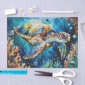 Waterverf Zee Schildpad Ocean Decor Decoupage Tissuepapier (Craft)