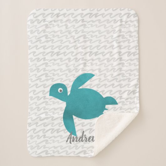 Waterverf Zee schildpad Sherpa Deken (Voorkant)