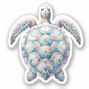 Waterverf Zee Schildpad Stickers