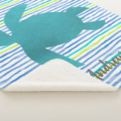 Waterverf Zee Schorrelschildpad Stripe Sherpa Deken (3/4)