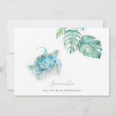 Waterverf Zee Schorrelschildpadden Feestdagenkaart (Voorkant)