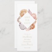Waterverf Zee Shell Save the Date Kaart (Voorkant / Achterkant)
