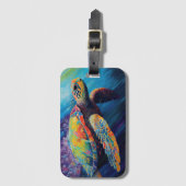 Waterverf Zee Turtle Bagagelabel (Voorkant (verticaal))