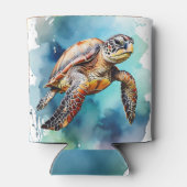 Waterverf Zee Turtle Blikjeskoeler (Achterkant)