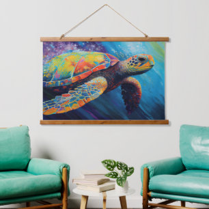 Waterverf Zee Turtle Hangend Wandkleed