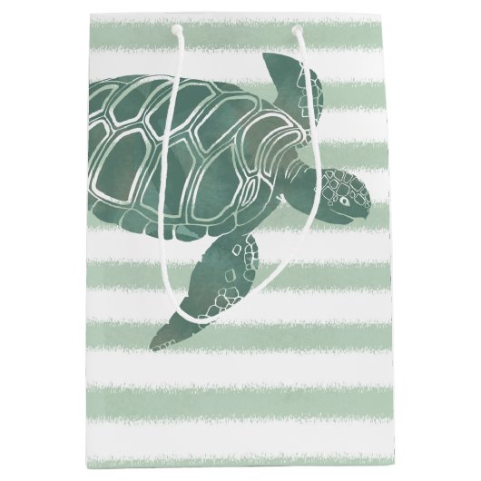 Waterverf Zee Turtle Medium Cadeauzakje (Voorkant)