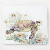 Waterverf zee Turtle Muismat (Voorkant)