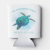 Waterverf Zee Turtle Ocean Beach House Blikjeskoeler (Achterkant)