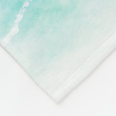 Waterverf Zee Turtle Ocean Monogram Naam Fleece Deken (Hoek)