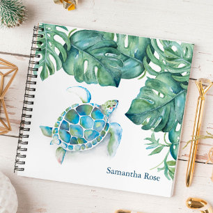 Waterverf Zee Turtle Personalized Journal Notitieboek