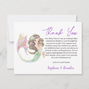 Waterverf ZEEMEERMIN onder het Zee Dank u Bedankkaart