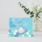 Waterverf Zeemeermin Scales Partij sparen de Datum Aankondigingskaart (Staand voorkant)