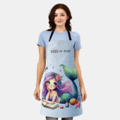 Waterverf Zeemeermin Zee Leven Schattige Mooi Schort (Gedragen)