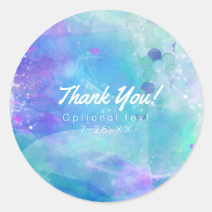 Waterverf Zeemeerminstaart Feest Favor Ronde Sticker