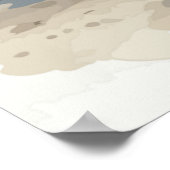 Waterverf zeemeeuwen aan het strand Kustoceaan Poster (Hoek)